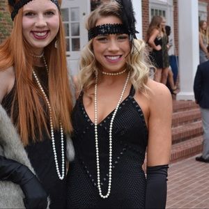 Black beaded cocktail dress